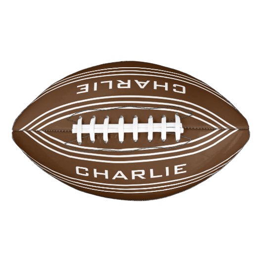 Chocolade Stripes aangepast monogram football (Voorkant)
