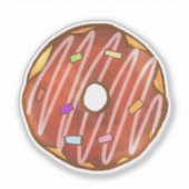 Chocolade Strooide Donut Sticker (Voorkant)