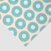 Chocolade strooit blauw donut patroon tissuepapier (Detail)