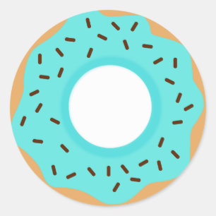 Chocolade strooit blauwe donut ronde sticker