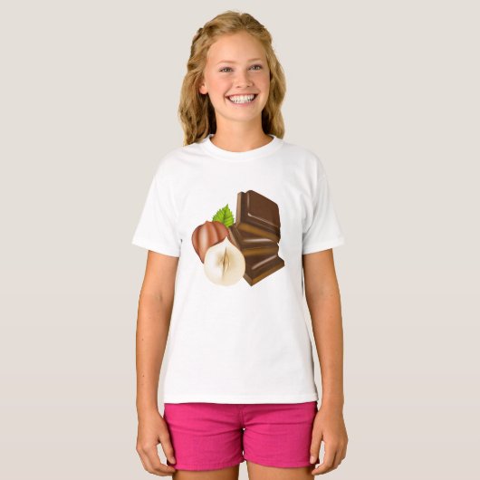 Chocolade Stukken Meisjes T-shirt (Voorkant volledig)