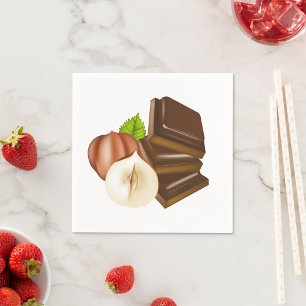Chocolade stukken papier servetten