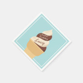 Chocolade Swirl Ice Cream Kids Birthday Party Servet (Hoek)
