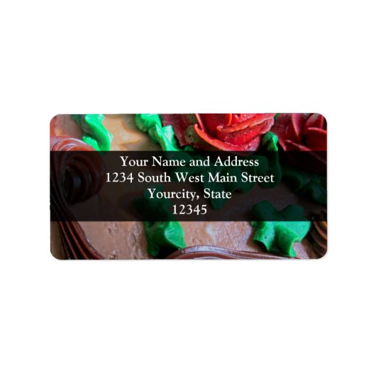 Chocolade taart decoreren etiket (Voorkant)