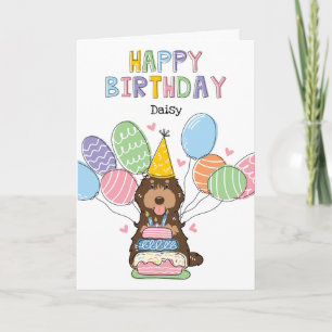 Chocolade Tan Cockapoo Cavapoo Hond Gelukkige Verj Kaart