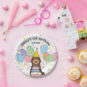 Chocolade Tan Cockapoo Cavapoo Hond Verjaardag Papieren Bordje (Feest)