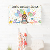 Chocolade Tan Cockapoo Cavapoo Hond Verjaardagsfee Spandoek (Insitu)