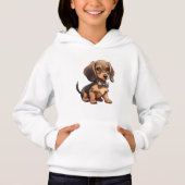 Chocolade & Tan Dachshund Hoodie (Voorkant)
