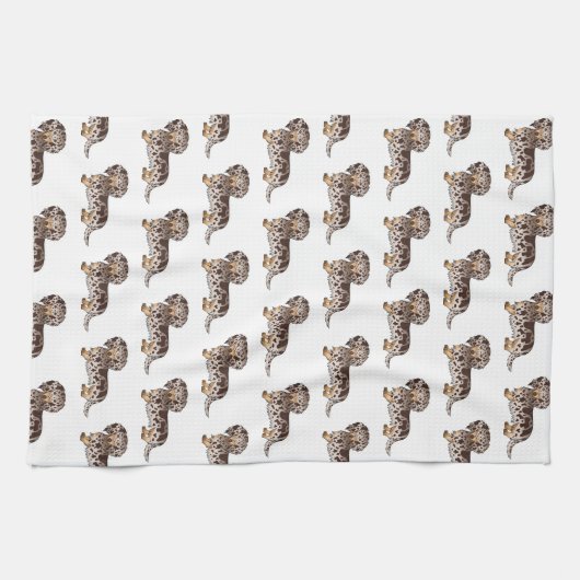 Chocolade & Tan Dapple Long Hair Dachshund Pattern Theedoek (Horizontaal)
