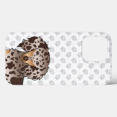 Chocolade & Tan Dapple Long Hair Dachshund & Paws Case-Mate iPhone Case (Achterkant (horizontaal))