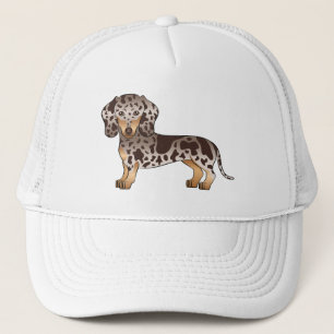 Chocolade & Tan Dapple Short Hair Dachshund Design Trucker Pet