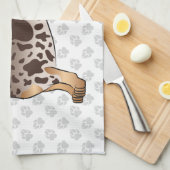 Chocolade & Tan Dapple Short Hair Dachshund & Paws Theedoek (Quarter Fold)