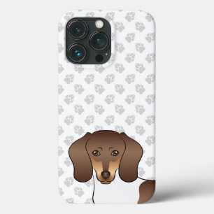 Chocolade & Tan Pied Korthaar Dachshond & Pootafdr iPhone 13 Pro Hoesje
