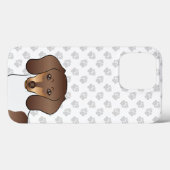 Chocolade & Tan Pied Korthaar Dachshond & Pootafdr Case-Mate iPhone Case (Achterkant (horizontaal))