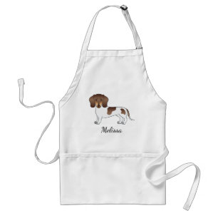 Chocolade & Tan Pied Short Hair Dachshund & Name Standaard Schort