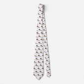 Chocolade & Tan Pied Short Hair Dachshund Pattern Stropdas (Voorkant)