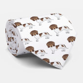 Chocolade & Tan Pied Short Hair Dachshund Pattern Stropdas (Opgerold)