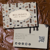 Chocolade Thema Bakkerij Chef Cateraar QR Code Visitekaartje