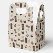 Chocolade thema patroon bedankdoosjes (Geopend)