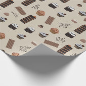 Chocolade thema patroon cadeaupapier (Hoek)