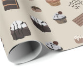 Chocolade thema patroon cadeaupapier (Rol Hoek)