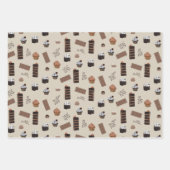Chocolade thema patroon inpakpapier vel (Voorkant 3)