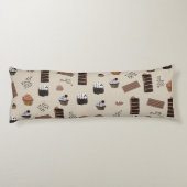 Chocolade thema patroon lichaamskussen (Achterkant)