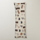 Chocolade thema patroon lichaamskussen (Achterkant (Verticaal))