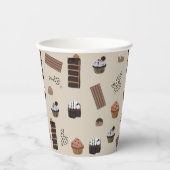 Chocolade thema patroon papieren bekers (Voorkant)