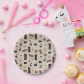 Chocolade thema patroon papieren bordje (Feest)