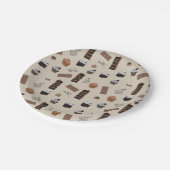 Chocolade thema patroon papieren bordje (Gekanteld)