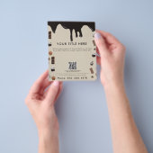 Chocolade thema patroon QR code Business Flyer (Hand)