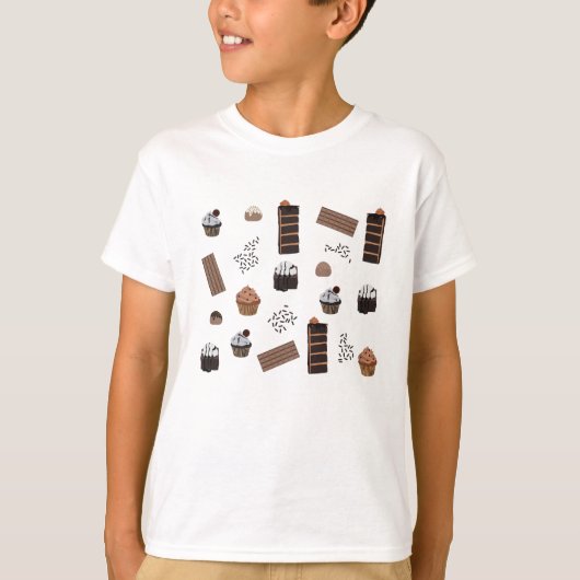 Chocolade thema patroon t-shirt (Voorkant)