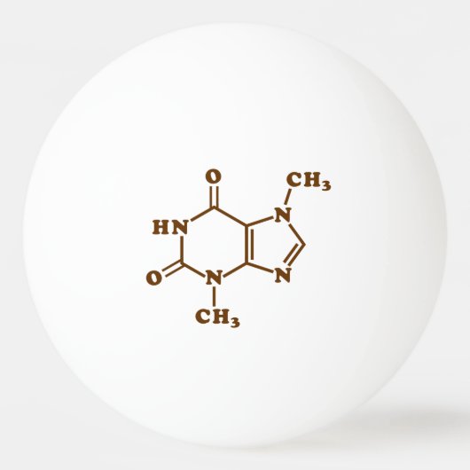 Chocolade Theobromine Moleculaire chemische formul Pingpongballen (Voorkant)