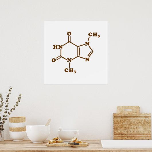 Chocolade Theobromine Moleculaire chemische formul Poster (Keuken)