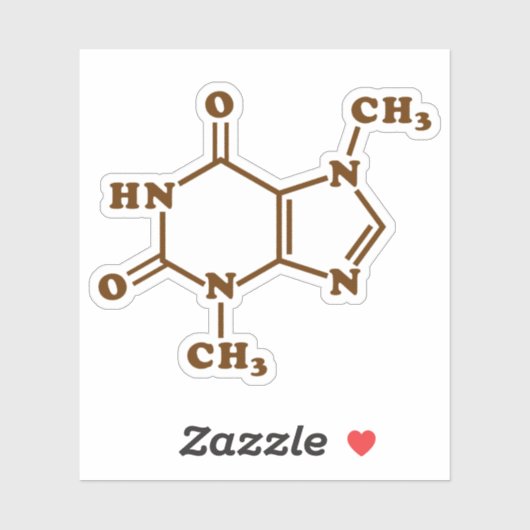 Chocolade Theobromine Moleculaire chemische formul Sticker (Vel)