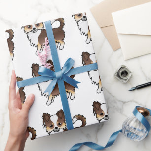 Chocolade Tricolor Long Coat Chihuahua Dog Pattern Cadeaupapier