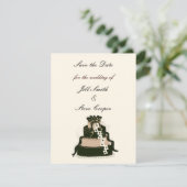 Chocolade Trouwtaart Save the Date (Staand voorkant)