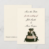 Chocolade Trouwtaart Save the Date (Voorkant / Achterkant)