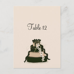 Chocolade trouwtafel zitkaart briefkaart