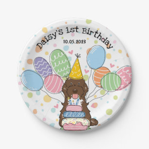 Chocolade Tuxedo Cockapo Cavapoo Hond Verjaardag Papieren Bordje