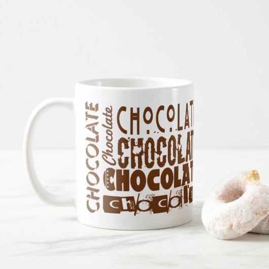 Chocolade typografie kunst koffiemokken koffiemok (Met donut)
