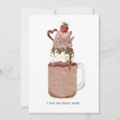 Chocolade Valentijn Milkshake Ik Hou Van Jou Woord Kaart (Voorkant)