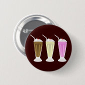Chocolade, Vanilla, aardbeienmelk Ronde Button 5,7 Cm (Voorkant /achterkant)
