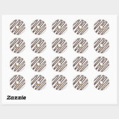 Chocolade Vanilla Zebra Stripe Iced Donut Doughnut Ronde Sticker (Vel)