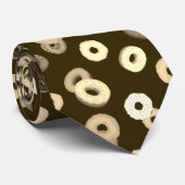 Chocolade vanille donuts elegant patroon bruin stropdas (Opgerold)