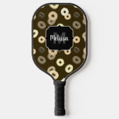 Chocolade vanille donuts patroon bruin Monogram Pickleball Paddle (Voorkant)