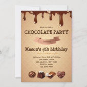 Chocolade verjaardagsfeestje uitnodiging (Voorkant)