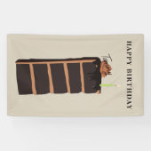Chocolade verjaardagstaart verjaardagsfeestje spandoek (Horizontaal)