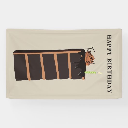 Chocolade verjaardagstaart verjaardagsfeestje spandoek (Horizontaal)